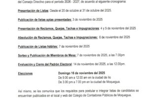 CRONOGRAMA CCPM ELECCIONES GENERALES 2026-2027