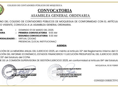 𝐂𝐎𝐍𝐕𝐎𝐂𝐀𝐓𝐎𝐑𝐈𝐀 – 𝐀𝐒𝐀𝐌𝐁𝐋𝐄𝐀 𝐆𝐄𝐍𝐄𝐑𝐀𝐋 𝐎𝐑𝐃𝐈𝐍𝐀𝐑𝐈𝐀 𝟎𝟏 𝐃𝐄 𝐌𝐀𝐑𝐙𝐎 𝐃𝐄𝐋 𝟐𝟎𝟐𝟔