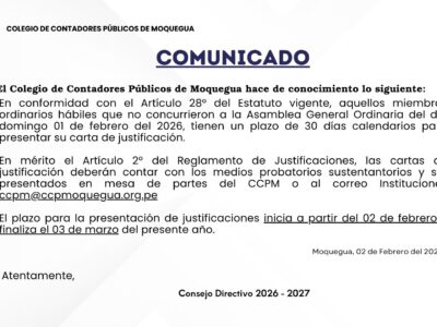 📢 𝐉𝐔𝐒𝐓𝐈𝐅𝐈𝐂𝐀𝐂𝐈𝐎𝐍 𝐃𝐄 𝐈𝐍𝐀𝐒𝐈𝐒𝐓𝐄𝐍𝐂𝐈𝐀 𝐀 𝐀𝐒𝐀𝐌𝐁𝐋𝐄𝐀 𝐆𝐄𝐍𝐄𝐑𝐀𝐋 𝐎𝐑𝐃𝐈𝐍𝐀𝐑𝐈𝐀 𝟎𝟏-𝟎𝟐-𝟐𝟎𝟐𝟔